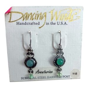 DANCING WINDS - Aventurine Dangle Earrings